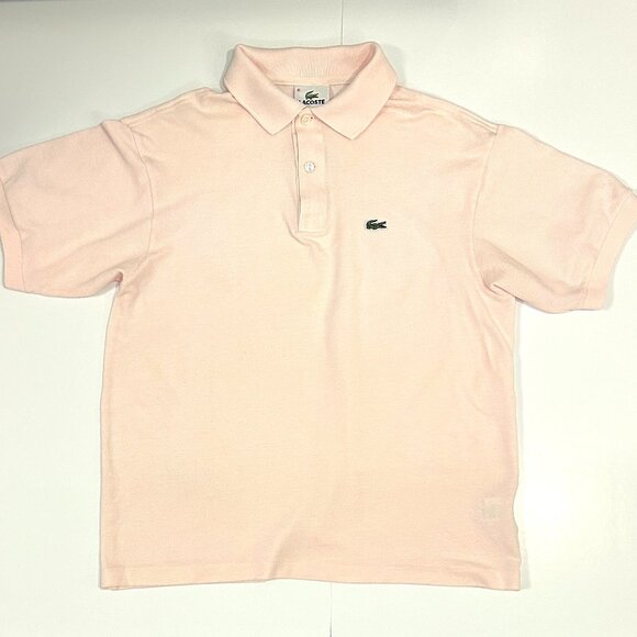100% AUTHENTIC LACOSTE PINK POLO T-SHIRT YOUTH SIZE 16/ WOMENS S - Picture 1 of 7
